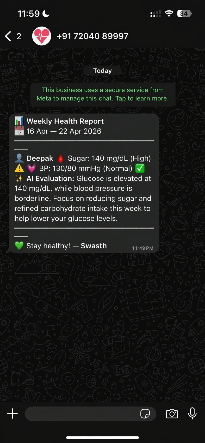 Weekly WhatsApp Report Mockup
